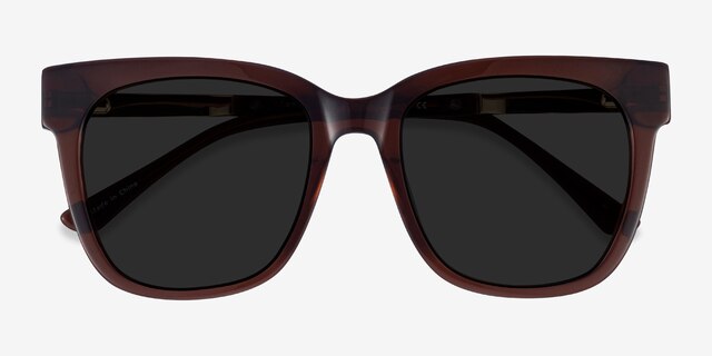 Erica Coffee Acetate-metalSunglass Frames from EyeBuyDirect, Closed View