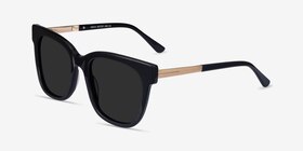 Erica Noir Acetate-metal Soleil de Lunette de vue d'EyeBuyDirect, Vue d'Angle