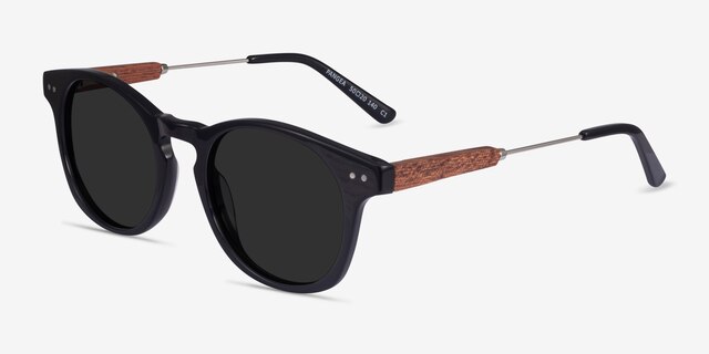 Pangea Black AcetateSunglass Frames from EyeBuyDirect, Angle View