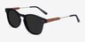Pangea Black AcetateSunglass Frames from EyeBuyDirect, Angle View