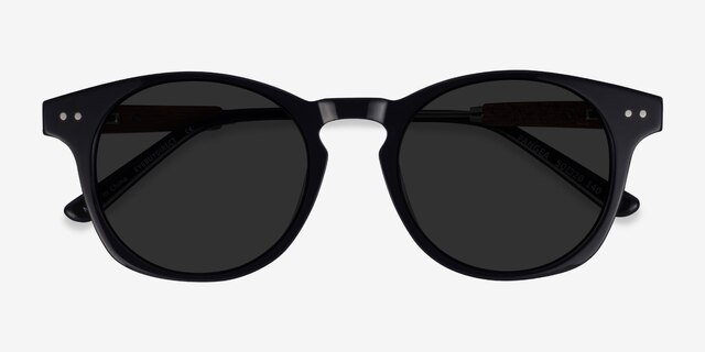 Pangea Black AcetateSunglass Frames from EyeBuyDirect, Closed View