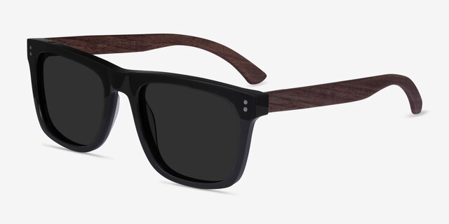 Grow Dark Green & Wood AcetateSunglass Frames from EyeBuyDirect, Angle View
