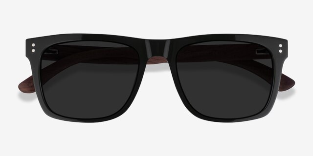 Grow Dark Green & Wood AcetateSunglass Frames from EyeBuyDirect, Closed View