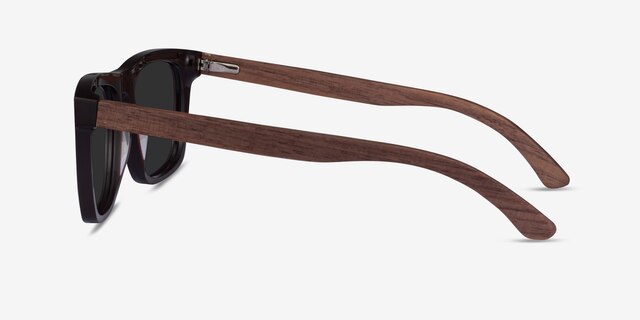 Grow Dark Brown & Wood AcetateSunglass Frames from EyeBuyDirect, Side View