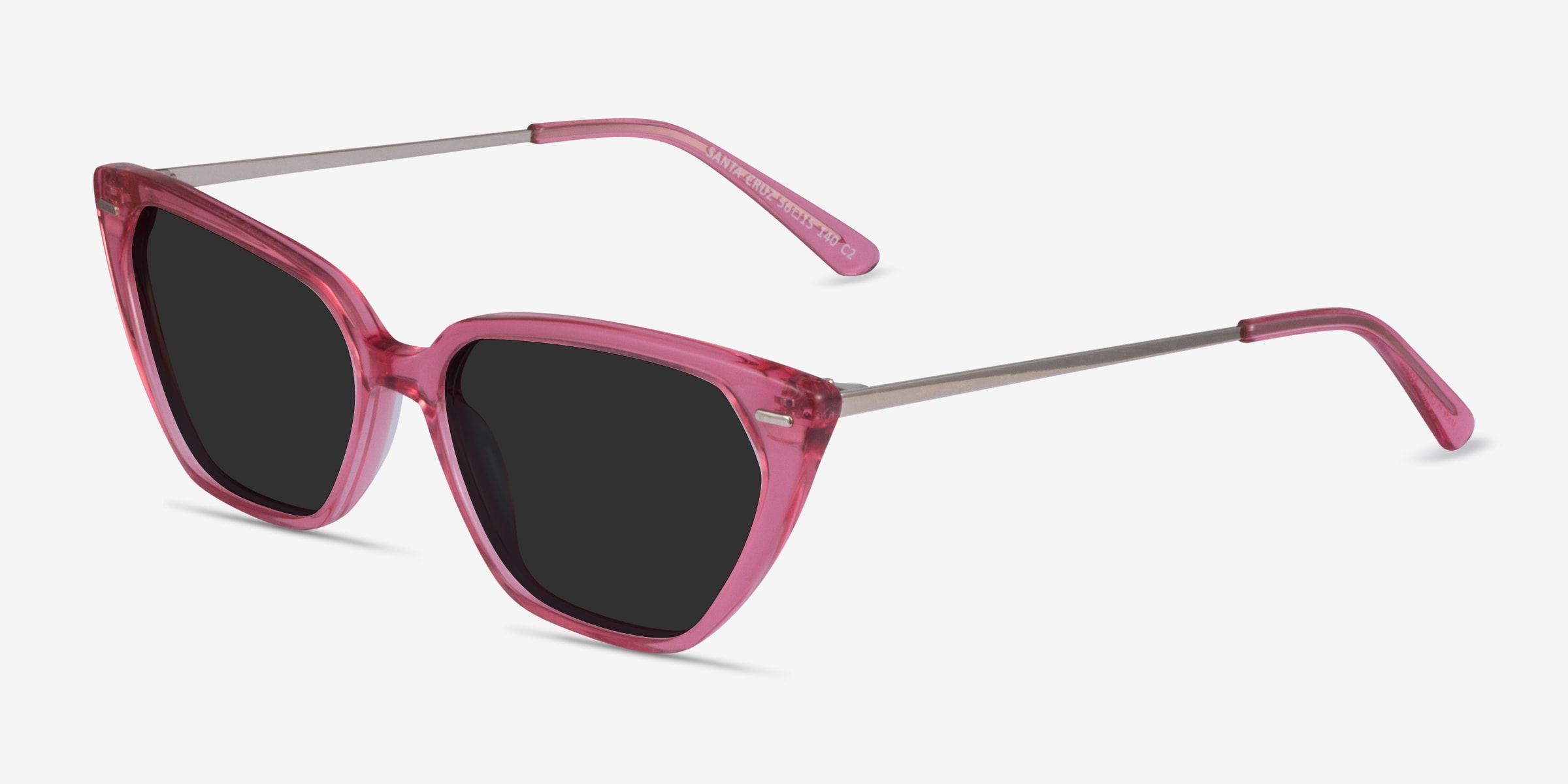 Santa Cruz - Cat Eye Clear Pink Frame Sunglasses For Women