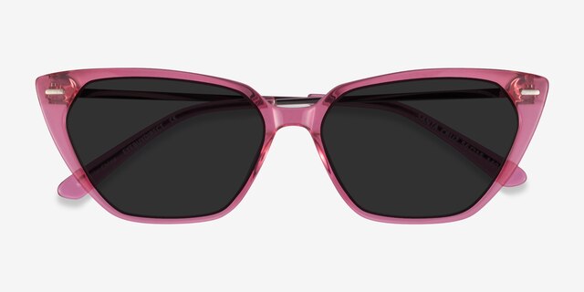 Santa Cruz Clear Pink AcetateSunglass Frames from EyeBuyDirect, Closed View