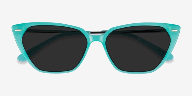 Santa Cruz Blue AcetateSunglass Frames from EyeBuyDirect, Closed View