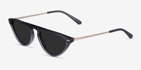 Satellite Clear Gray Acétate Soleil de Lunette de vue d'EyeBuyDirect, Vue d'Angle