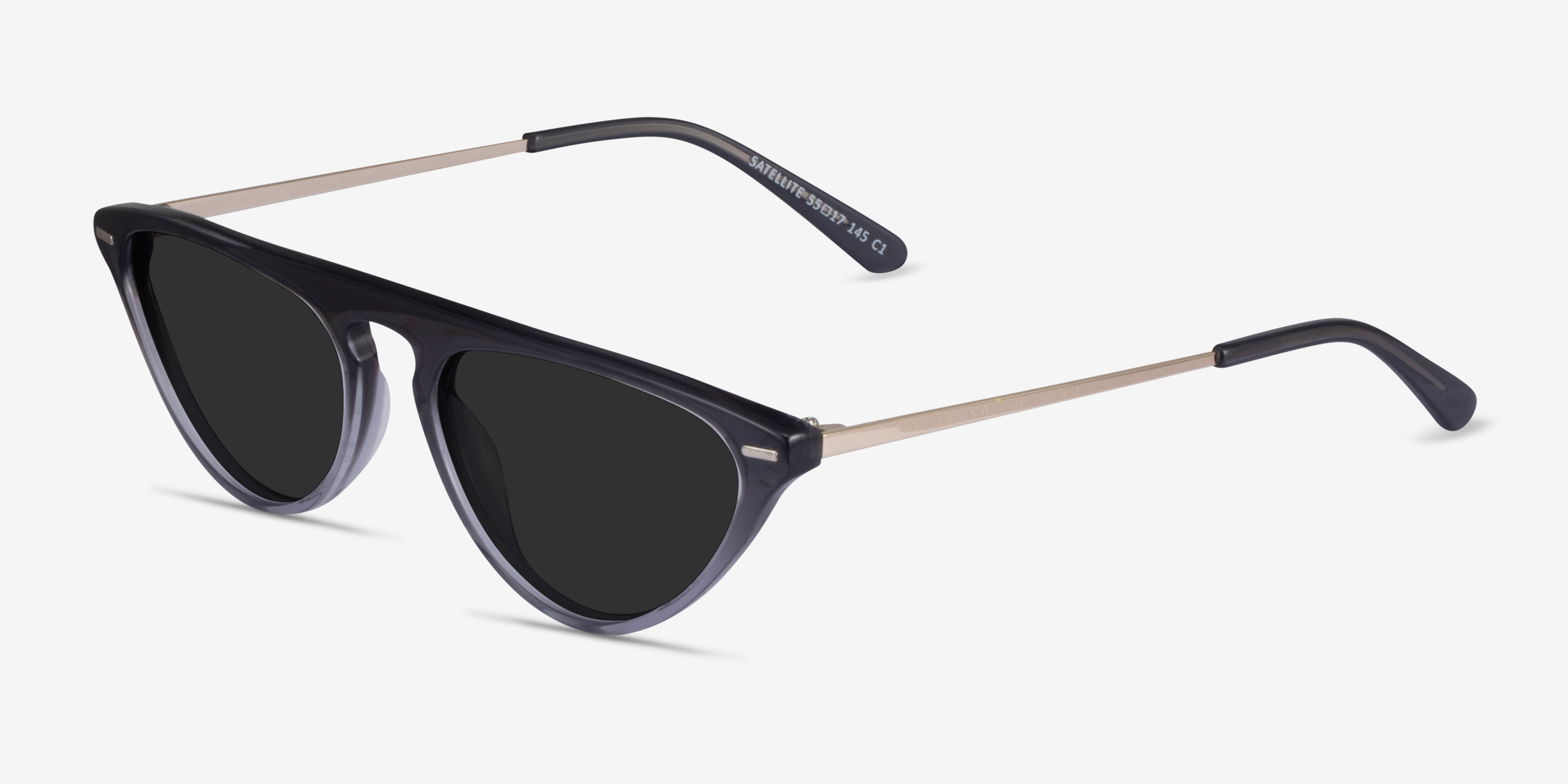 Satellite Cat Eye Clear Gray Frame Sunglasses For Women