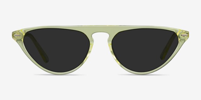 Satellite Clear Yellow AcetateSunglass Frames from EyeBuyDirect, Front View