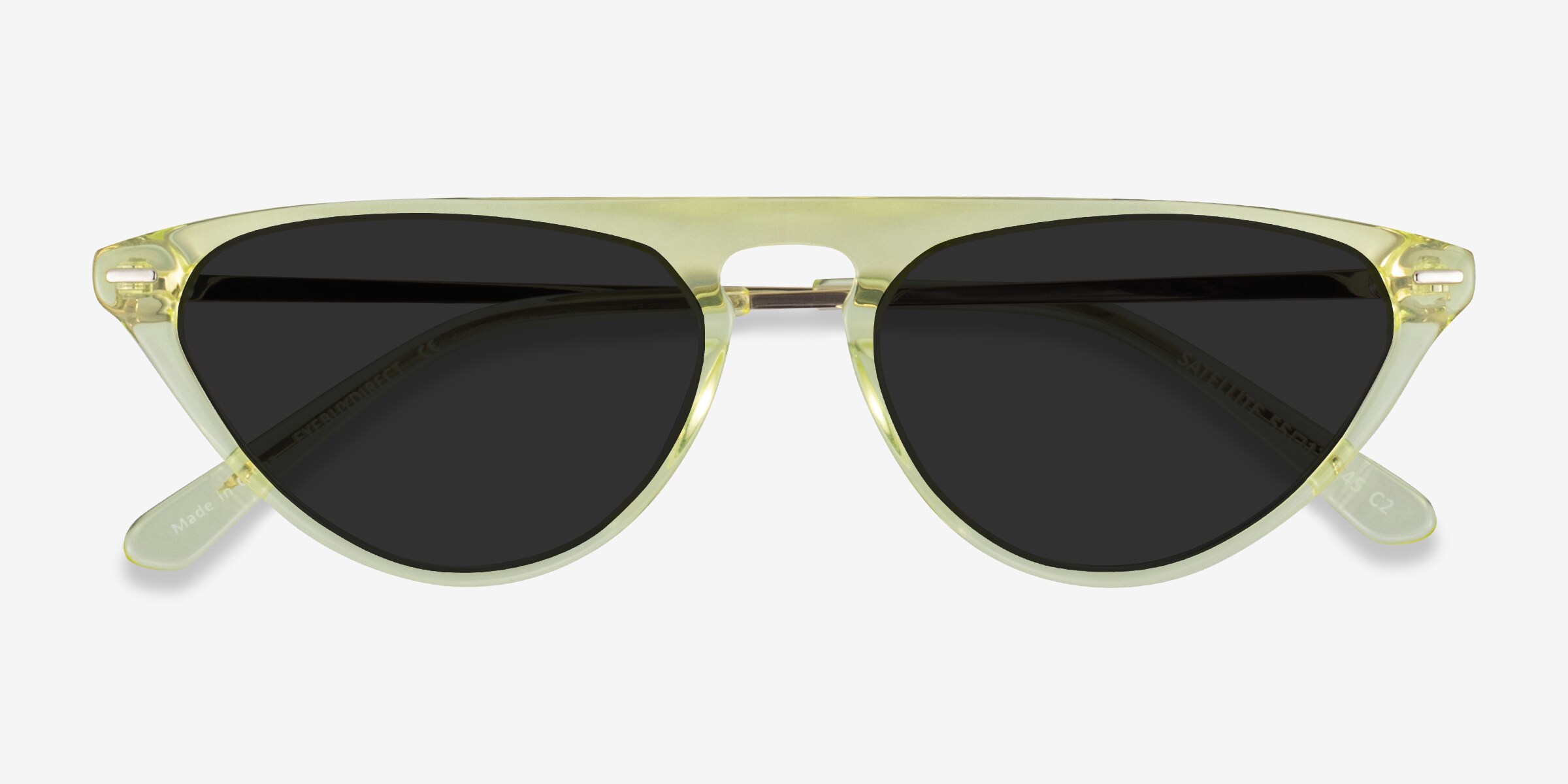 Satellite - Cat Eye Clear Yellow Frame Sunglasses For Women  display picture 3
