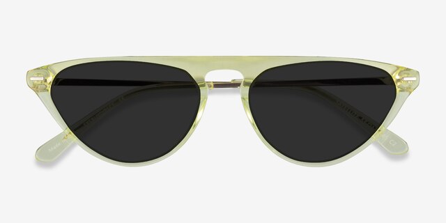 Satellite Clear Yellow AcetateSunglass Frames from EyeBuyDirect, Closed View
