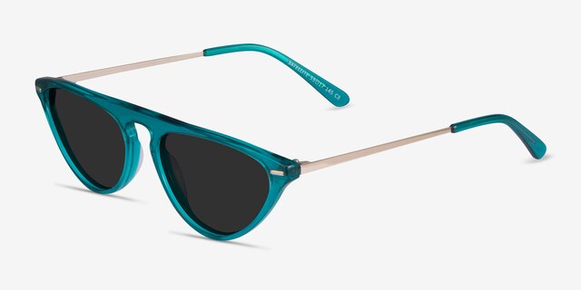 Satellite Clear Green AcetateSunglass Frames from EyeBuyDirect, Angle View