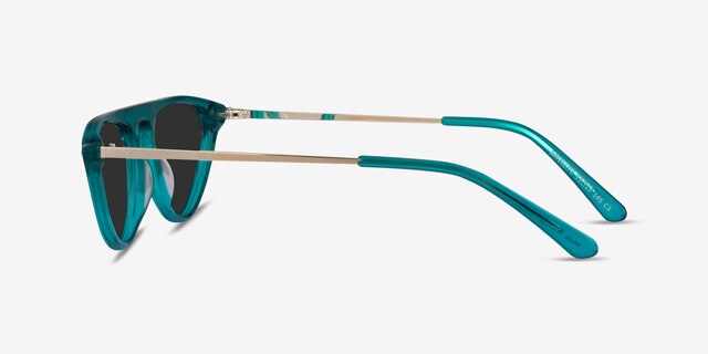 Satellite Clear Green AcetateSunglass Frames from EyeBuyDirect, Side View