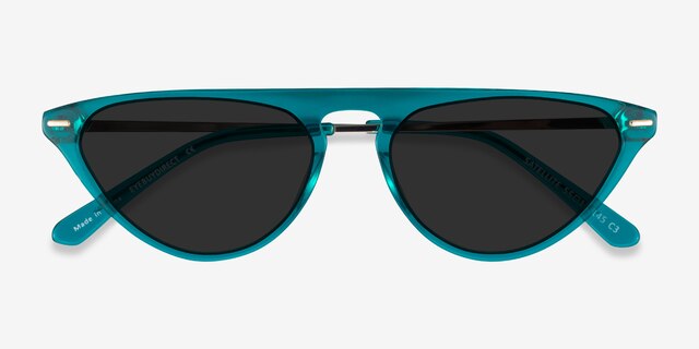 Satellite Clear Green AcetateSunglass Frames from EyeBuyDirect, Closed View