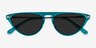 Satellite Clear Green AcetateSunglass Frames from EyeBuyDirect, Closed View