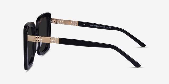 Hollywood Black AcetateSunglass Frames from EyeBuyDirect, Side View