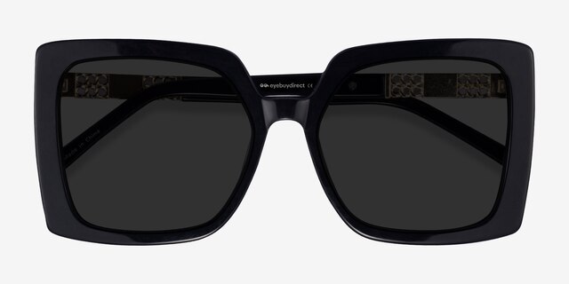 Hollywood Black AcetateSunglass Frames from EyeBuyDirect, Closed View