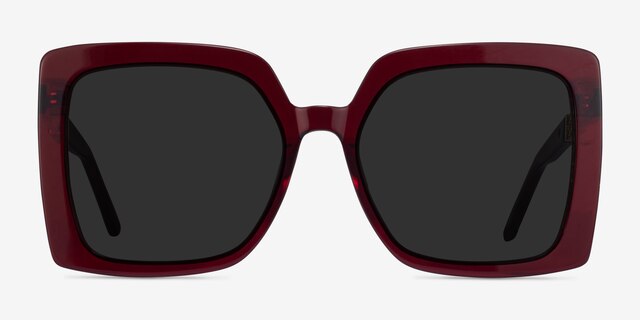 Hollywood Burgundy AcetateSunglass Frames from EyeBuyDirect, Front View