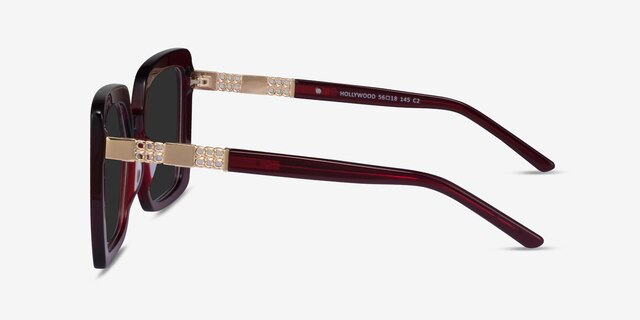 Hollywood Burgundy AcetateSunglass Frames from EyeBuyDirect, Side View