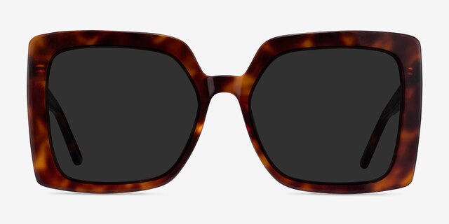 Hollywood Tortoise AcetateSunglass Frames from EyeBuyDirect, Front View