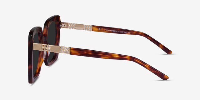 Hollywood Tortoise AcetateSunglass Frames from EyeBuyDirect, Side View