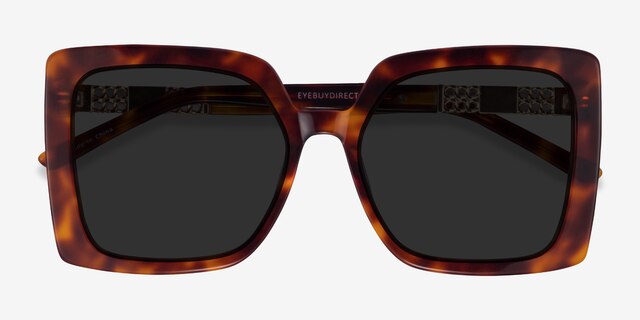 Hollywood Tortoise AcetateSunglass Frames from EyeBuyDirect, Closed View