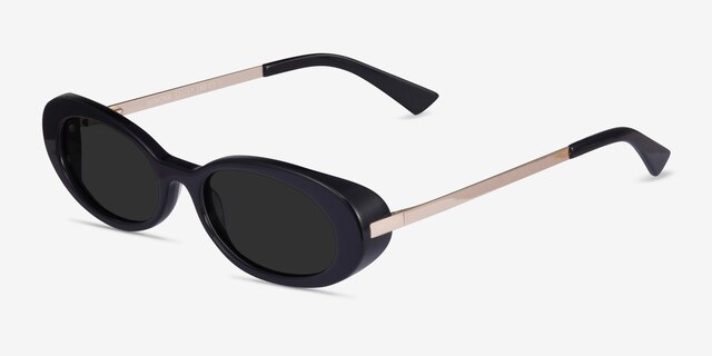 Winona Black AcetateSunglass Frames from EyeBuyDirect, Angle View
