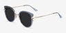 Fascination Clear Blue Gold MetalSunglass Frames from EyeBuyDirect, Angle View
