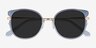 Fascination Clear Blue Gold MetalSunglass Frames from EyeBuyDirect, Closed View