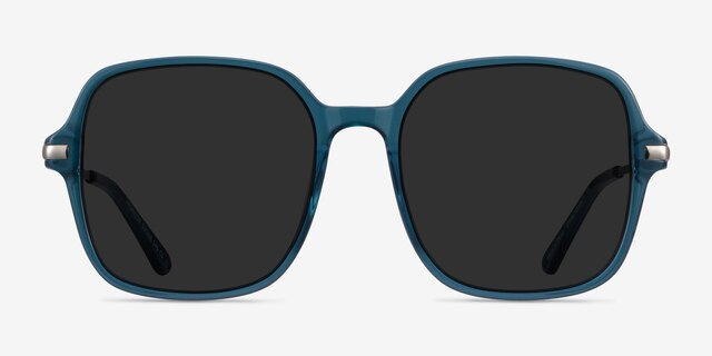 Salvador Teal AcetateSunglass Frames from EyeBuyDirect, Front View