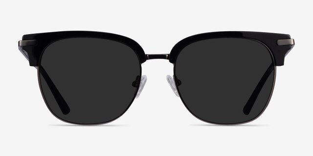 Monte Carlo Black Gunmetal AcetateSunglass Frames from EyeBuyDirect, Front View