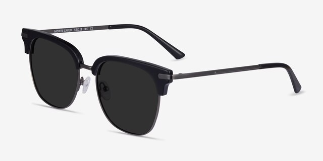 Monte Carlo Black Gunmetal AcetateSunglass Frames from EyeBuyDirect, Angle View