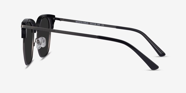 Monte Carlo Black Gunmetal AcetateSunglass Frames from EyeBuyDirect, Side View
