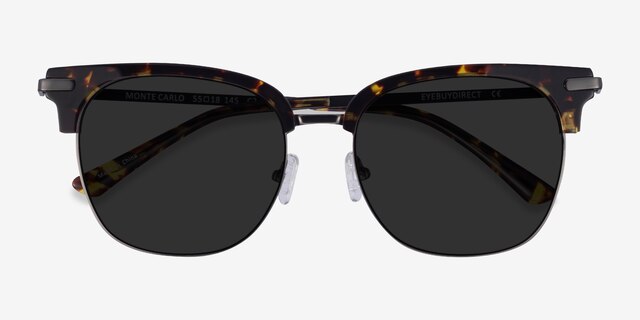 Monte Carlo Tortoise Gunmetal AcetateSunglass Frames from EyeBuyDirect, Closed View