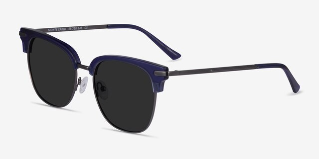 Monte Carlo Blue Gunmetal AcetateSunglass Frames from EyeBuyDirect, Angle View