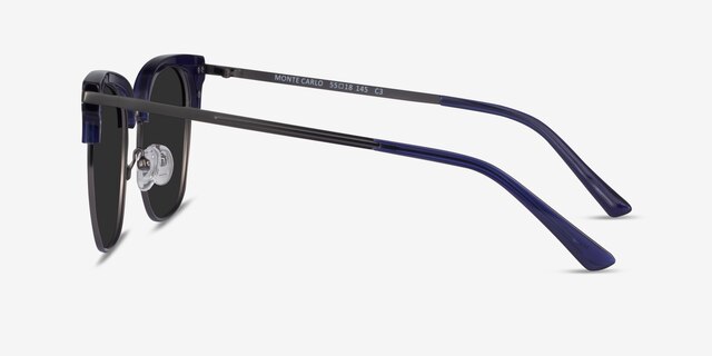 Monte Carlo Blue Gunmetal AcetateSunglass Frames from EyeBuyDirect, Side View