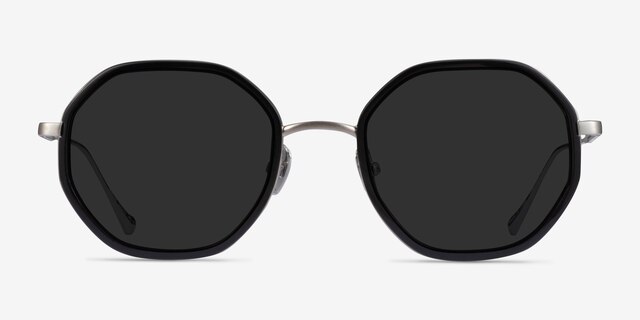 Hinode Black Gunmetal AcetateSunglass Frames from EyeBuyDirect, Front View