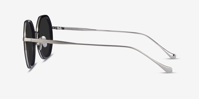 Hinode Black Gunmetal AcetateSunglass Frames from EyeBuyDirect, Side View