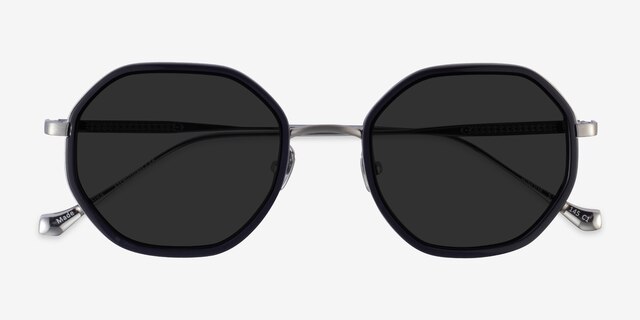 Hinode Black Gunmetal AcetateSunglass Frames from EyeBuyDirect, Closed View