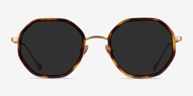 Hinode Tortoise Gold AcetateSunglass Frames from EyeBuyDirect, Front View