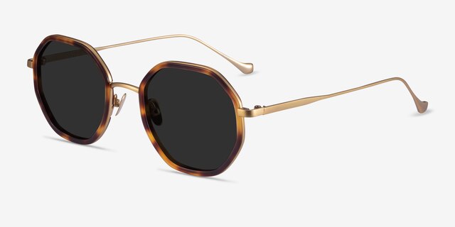 Hinode Tortoise Gold AcetateSunglass Frames from EyeBuyDirect, Angle View