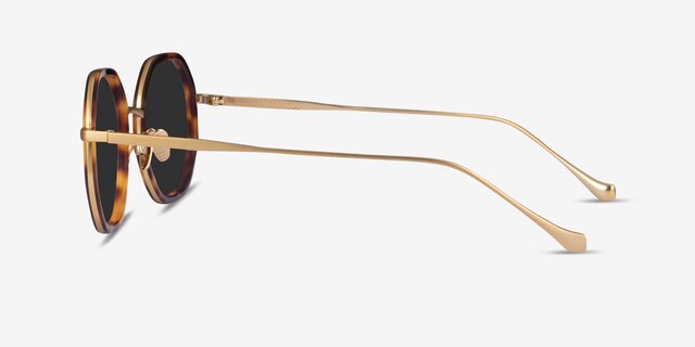 Hinode Tortoise Gold AcetateSunglass Frames from EyeBuyDirect, Side View
