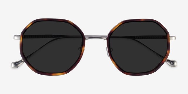 Hinode Tortoise Silver AcétateSoleil de Lunette de vue d'EyeBuyDirect, Vue Rapprochée