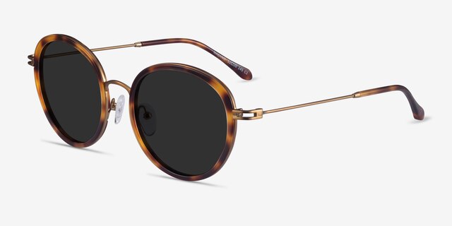 Nagano Tortoise Bronze AcetateSunglass Frames from EyeBuyDirect, Angle View