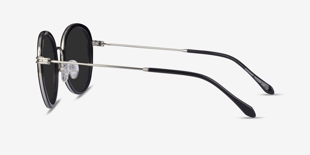 Nagano Black Silver AcetateSunglass Frames from EyeBuyDirect, Side View