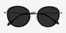 Nagano Black Silver AcetateSunglass Frames from EyeBuyDirect, Closed View