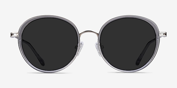 Nagano Clear Gray Silver Acetate Sunglass Frames