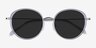 Nagano Clear Gray Silver AcétateSoleil de Lunette de vue d'EyeBuyDirect, Vue Rapprochée