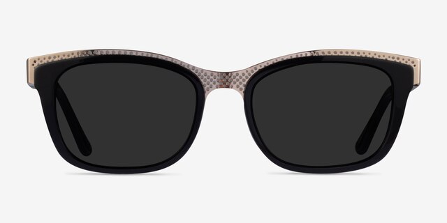 Solis Black Gold AcetateSunglass Frames from EyeBuyDirect, Front View
